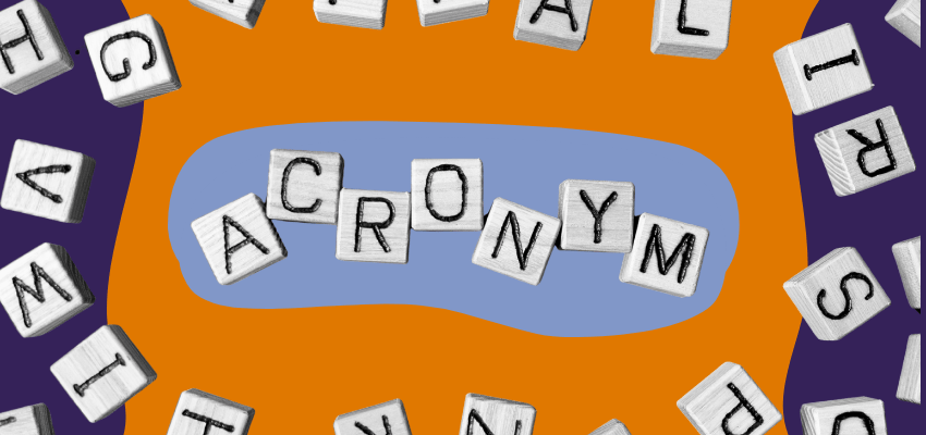 An image showcases the word, acronym, symbolizing the acronyms in the home health industry and the acronyms in the hospice industry.