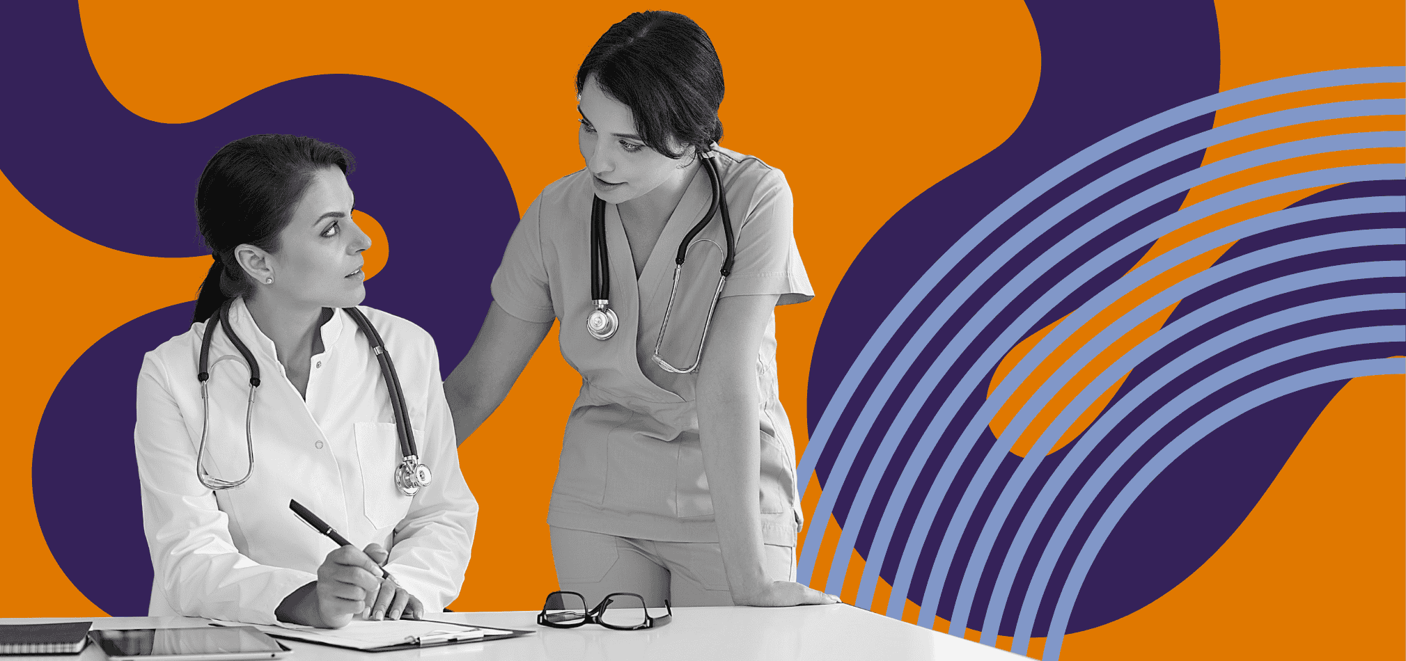 A home health clinician works with an M.D. to ensure a note is documented properly.